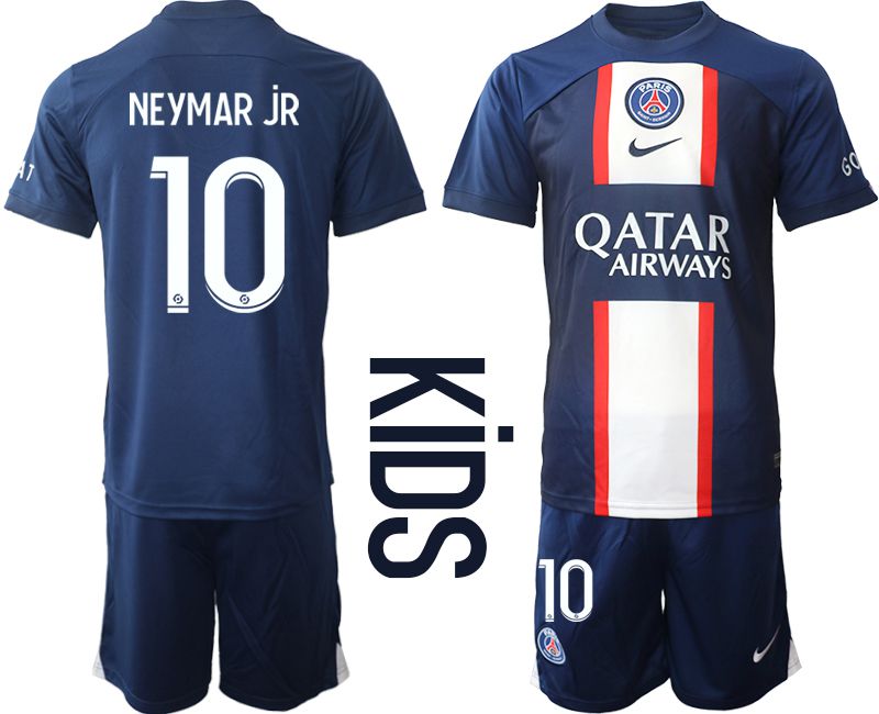 Youth 2022-2023 Club Paris St German home blue #10 Soccer Jersey->youth soccer jersey->Youth Jersey